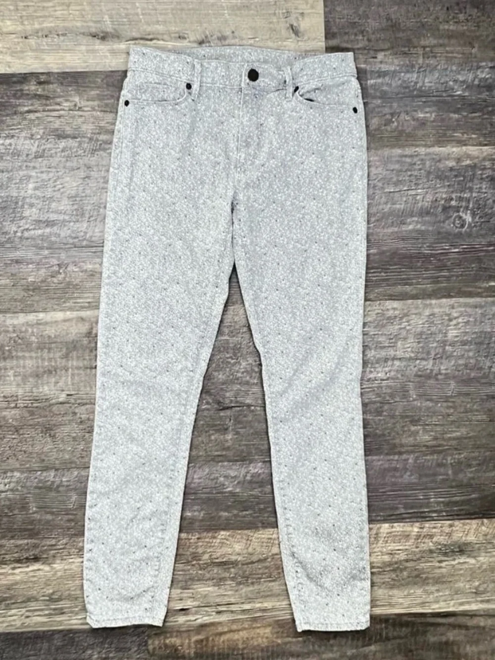 Loft blue floral print modern skinny ankle jeans size 0 B149